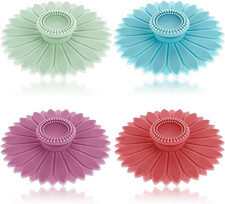 4Pcs Silicone Glass Cup Covers, Silicone Lids, Mug with Lid for Hot Drinks, Reu