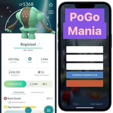 Shiny Registeel✨mini PTC 20k✨Zap Cannon✨Legacy Moveset✨