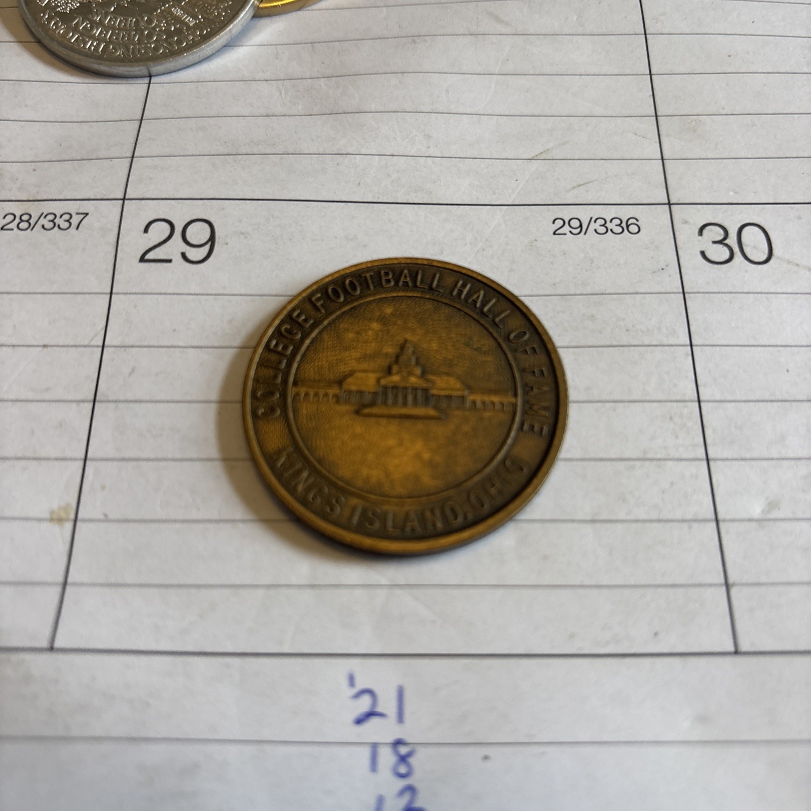 Vintage College Football Hall of Fame Commemorative Coin Kings Island, Ohio