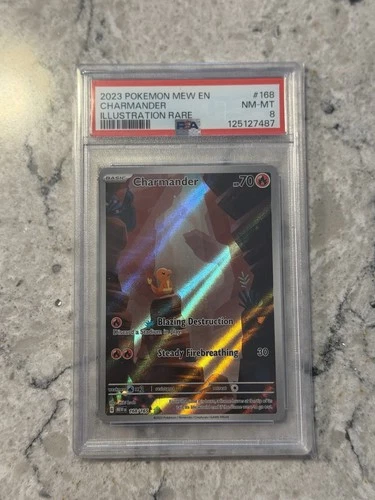 Pokémon TCG Charmander 168/165 Scarlet & Violet 151 Illustration Rare PSA 8