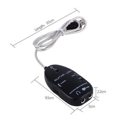 Guitar To USB Interface Cable Link Audio For PC Recording Adapter