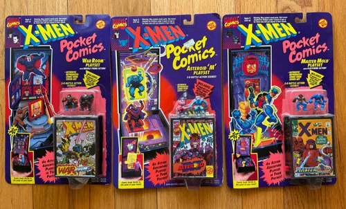 Lot of 3 vintage X-Men Pocket Comics Master Mold, Asteroid M, War Room