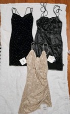 3x J.ing Black Champagne Beige Sparkle Cocktail Party Dresses Brand New Size XS