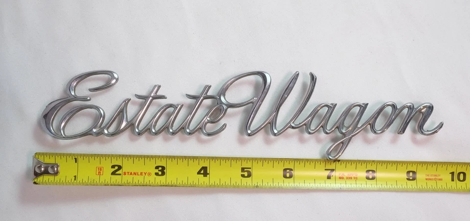 Хромированный значок задней двери Buick Estate Wagon Script Emblem 1660624 DSI 1969 -1972 - Изображение 2 из 4