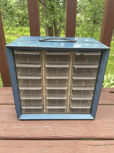 Vintage Akro Mills 18 Drawer Metal Storage Cabinet Organizer For Small Parts