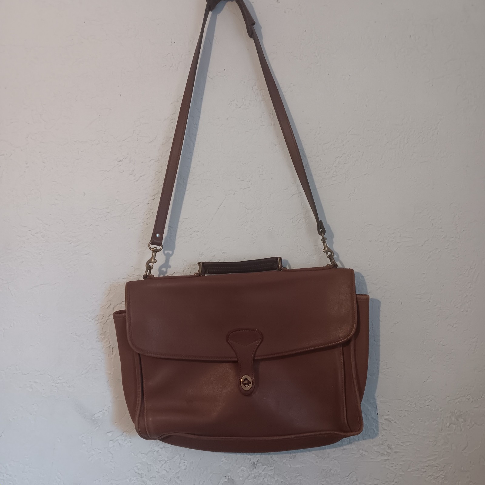 Vintage Jack Geoges Leather Briefcase Crossbody Messenger La