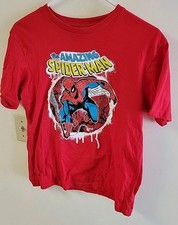 Marvel The Amazing Spider-Man Shirt Boy's XL 14/16 Red Short Sleeve Superhero