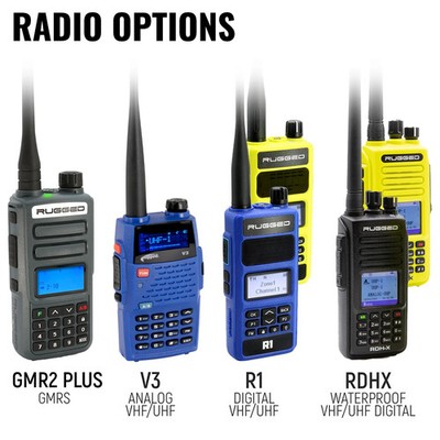 Rugged Radios for MOTO MAX Comm Kit w/ HD OFFROAD Cables With R1 (Blue) -