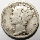 1930 S Mercury Dime 90% Silver F-VF  "Actual Coin Pictured - Not Cleaned"