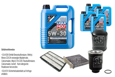 FEBI Inspektionspaket 9L LIQUI MOLY 5W-30 Longtime High Tech für Mitsubishi
