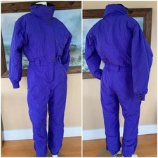 Vintage 80's Purple One Piece Snowsuit 90 s Rad Long Sleeve Snow Jumpsuit