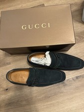 Gucci Bottle Suede Slip On Loafer Men's Dress Shoes Square Toe Size 9 D