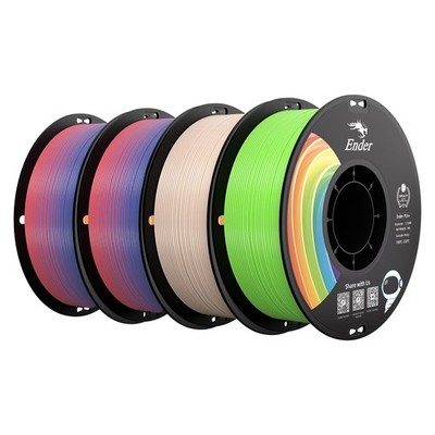 3D Printer Filament 1.75mm 1kg 4 Pack PLA+ Creality Beige Rainbow Spool