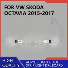 For VW Skoda Octavia 15-17 Car Headlight DRL Tube Chip Acrylic Light Guide Strip