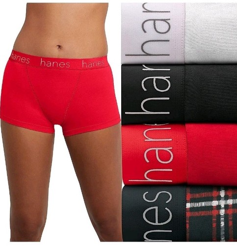 NEW! Women’s Hanes 4 Pk Ultimate Cotton Stretch Boxer Briefs Size 8/XL