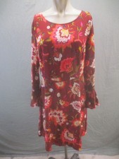 Old Navy Size 8 Womens Multicolor Floral Ruffle Long Sleeve Beauty Dress 241