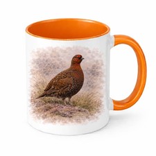 Brew Crew Gifts Grouse Mug, Watercolour British Wildlife Bird Design, White Cera