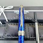 MONTBLANC Meisterstück 163 Blue Wave Rollerbal Pen Silver Trim Fine w/Box_Bid — photo 3