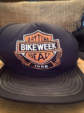 Vintage Daytona Beach Bike Week Hat 80s Biker Snapback Trucker Cap 1988
