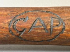Antique Early 1900s Vtg CAP Carved Hand Made HUGE Wood Baseball Bat 37" 42oz 12F