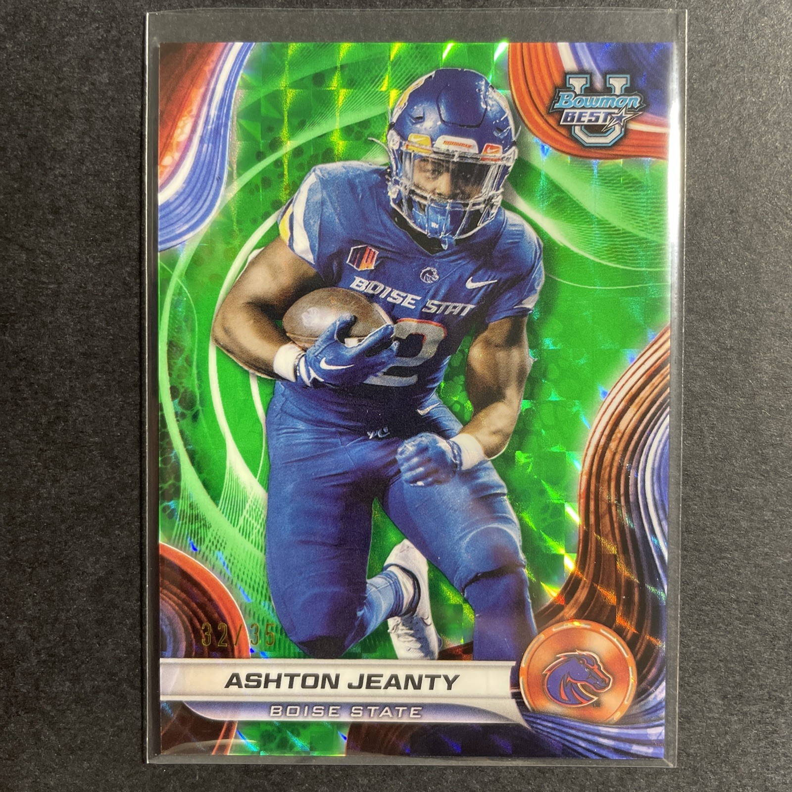 2024 Bowman's Best University Lime Green Geometric #85 Ashton Jeanty /35