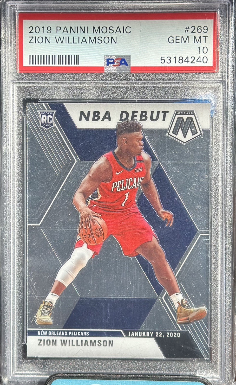 2019-20 Panini Mosaic #269 Zion Williamson PSA 10 RC Rookie New Orleans Pelicans