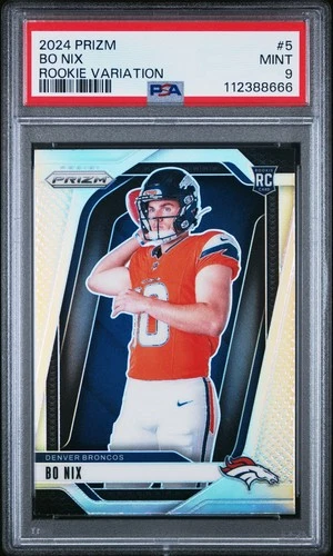 PSA 9 2024 Bo Nix Panini Prizm Rookie Variation Denver Broncos #5