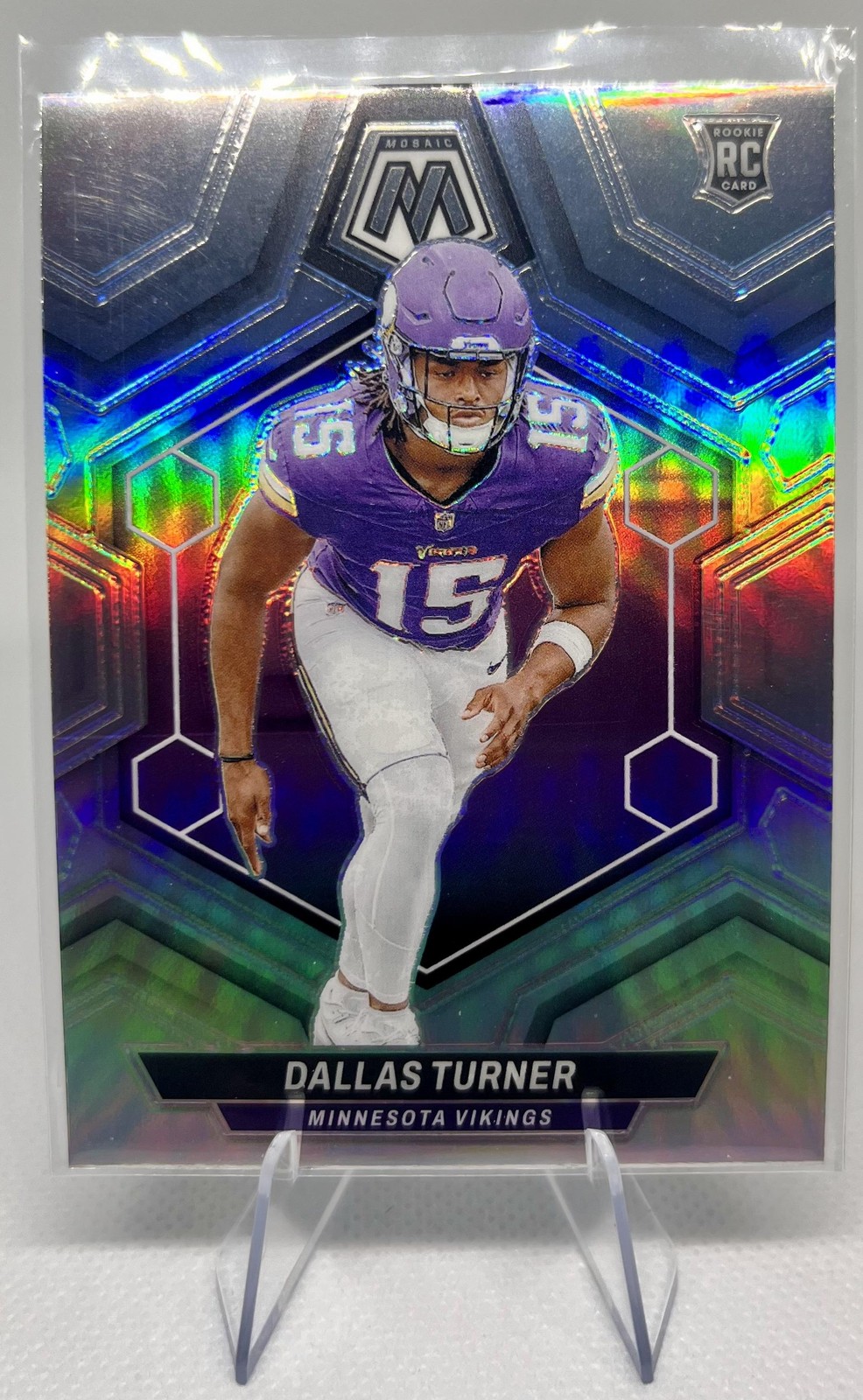 2024 Panini Mosaic #317 Dallas Turner Silver Prizm - Minnesota Vikings