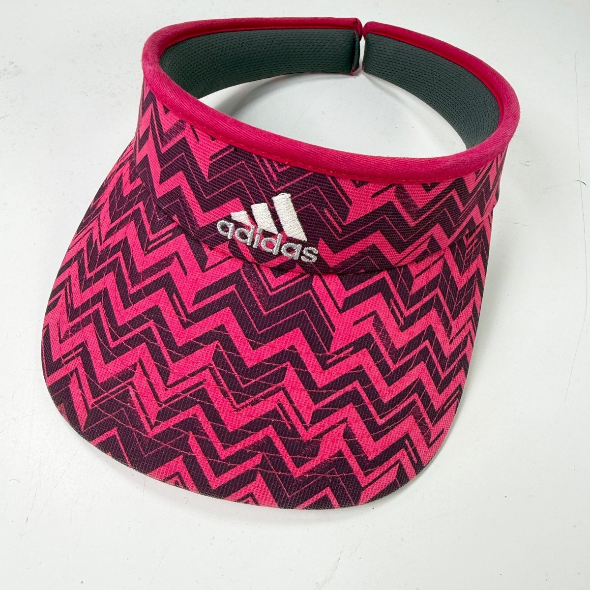 Adidas Visor Women's Pink Zigzag Adjustable Sun Hat Activewear | eBay