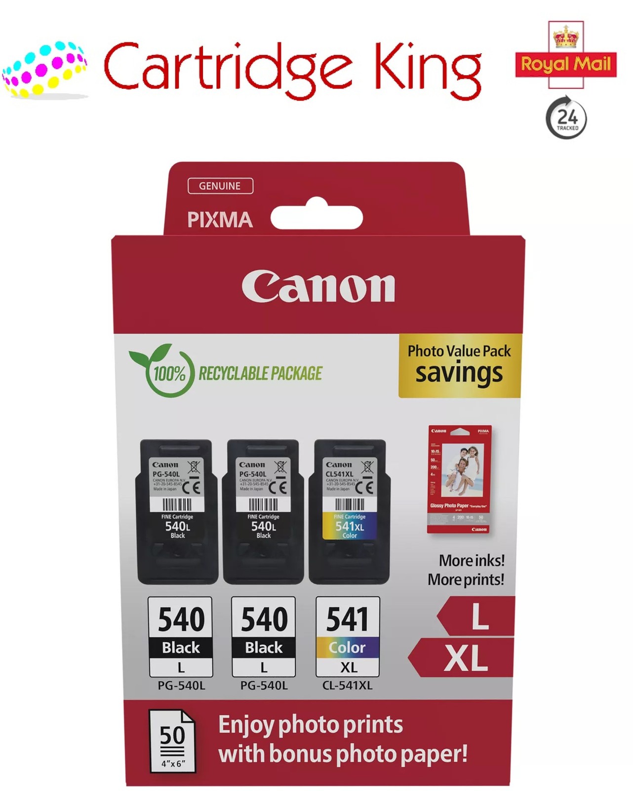 Canon PG-540L x2 / CL-541XL Genuine Photo pack for Pixma MG3650 - Image 77
