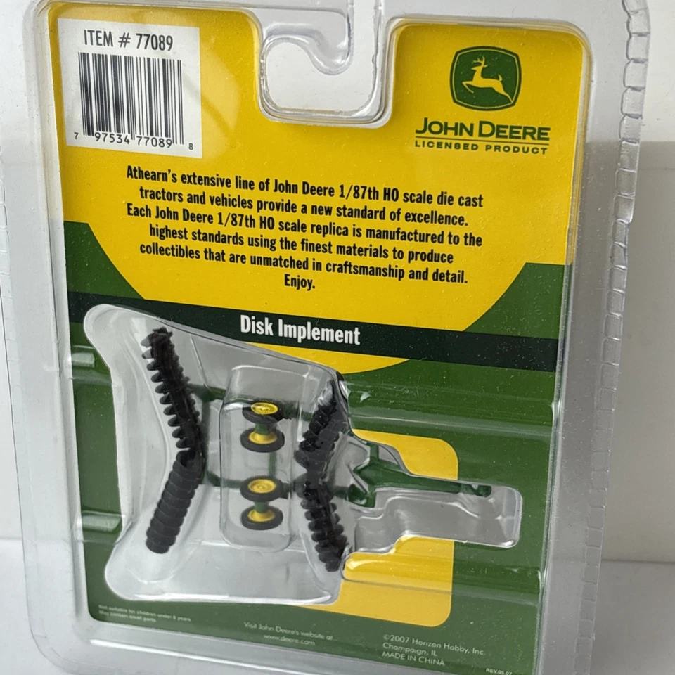 Athearn John Deere HO 1:87 Scale Disk Implement #77089 Farming Equipment NIP - Image 4 of 4