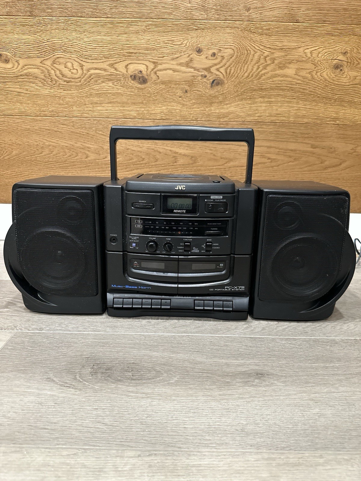 Vintage JVC PC-X75BK Boombox CD Cassette AM/FM Radio Portabl