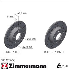2x Zimmermann 100.1236.53 Bremsscheibe für SEAT VW SKODA AUDI Bremsscheiben