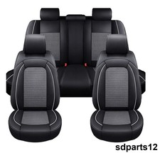 Komplettsatz Sitzbezüge Schwarz Weiß Kunstleder für Renault Clio Captur Megane