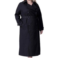 Universal Standard Tirsa Belted Trench Coat 4xl 38/40 Black