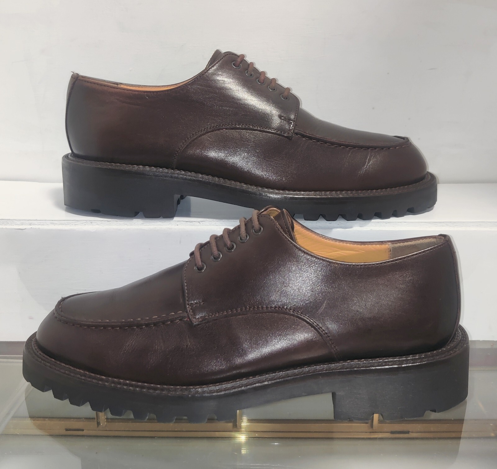 SAOLA Scarpe da derby Gordon Rush grembiule punta da uomo taglia EU 43 marroni made in Italy