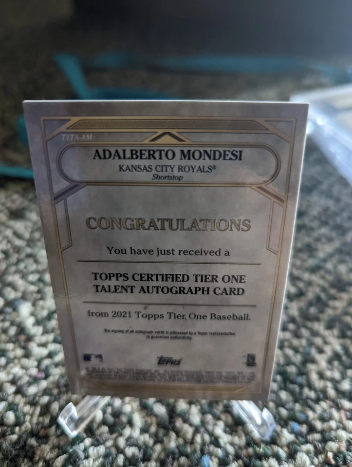 2021 Topps Tier One Adalberto Mondesi Tier Talent Auto /25 Royals Autograph - Image 2 of 2