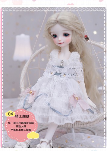 Bambola BJD 1/6 bambina bambole snodate viso trucco parrucche scarpe vestiti set completo giocattolo regalo - Foto 6 di 11