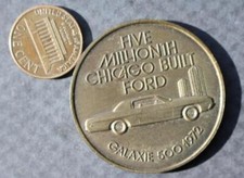 1972 Chicago Illinois Built Ford Motor Cars Five Millionth Car Token VINTAGE