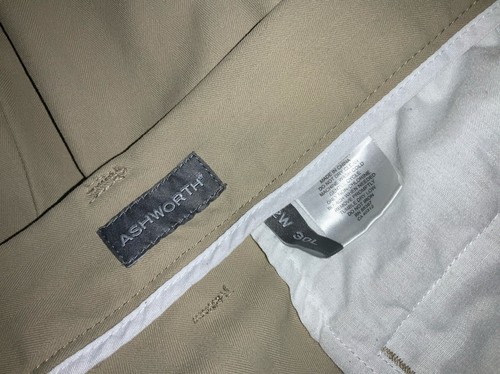 Ashworth Golf Pants 42x30 Tan Poly Flat Front LNWOT YGI F1-475 - Picture 6 of 11