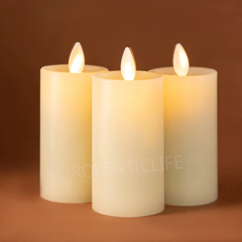 Set of 3 Luminara Flameless LED Wax Candles ,Remote Moving Wick 2" × 4.3" - Image 2 of 4
