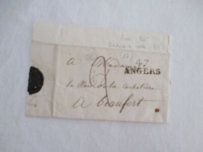 DEP. ACTUEL 49 73 Marque Postale / lettre 47 ANGERS > BEAUFORT 