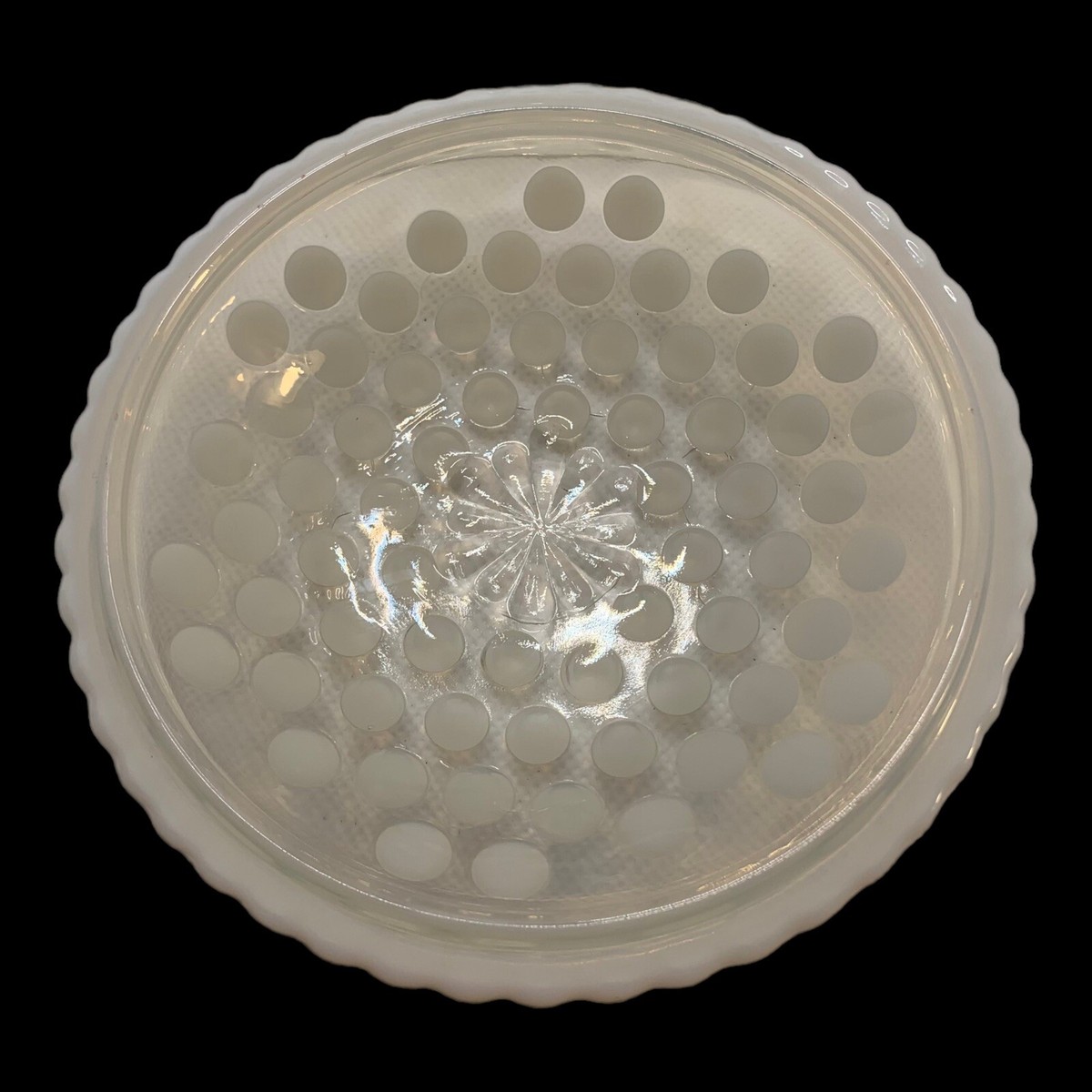 Vintage Fenton Moonstone Opalescent Hobnail Glass Candy Trinket