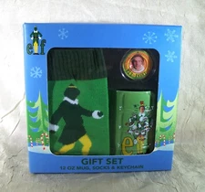 Elf The Movie Christmas Holiday Gift Set 12 oz Mug Crew Socks & Keychain New
