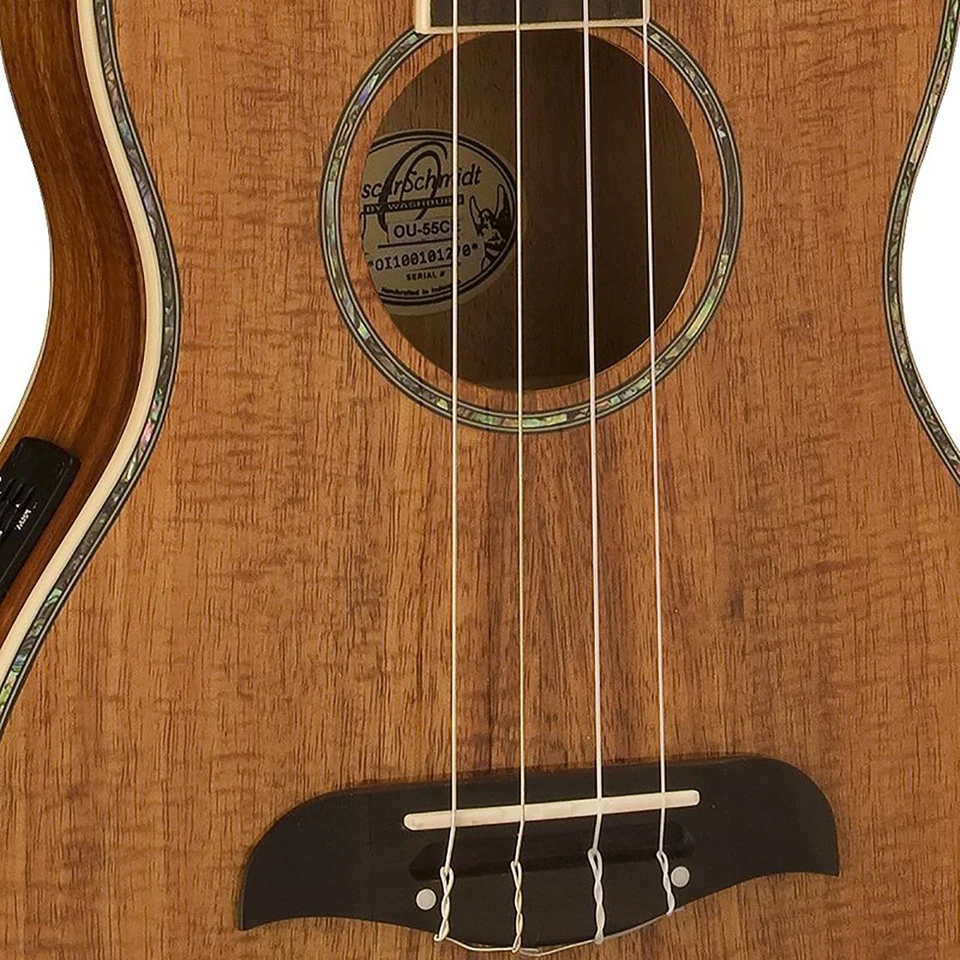 Oscar Schmidt OU55CEK Hawaiian Koa Acoustic Electric Baritone Ukulele w/ Gig Bag - Image 4 of 4