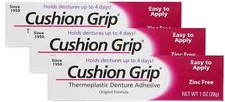 Cushion Grip Thermoplastic Denture Adhesive, 1 Oz Pack of 3 
