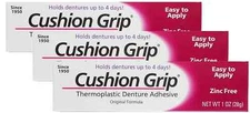 Cushion Grip Thermoplastic Denture Adhesive, 1 Oz (Pack of 3)