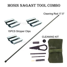 Mosin Nagant 17.5" Cleaning Rod + Cleaning Kit + 15PCS Stripper Clips