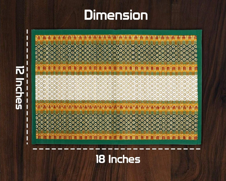 River Grass Heat Resistant Dining Table Mats Green, 12x18 Inches, Set of 6 - Image 4 of 4