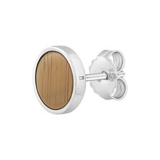 cai men Ohrstecker 925 Sterling Silber rhodiniert 1x Tigerauge 9mm Herren NEU
